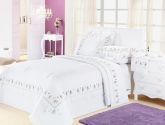 Jogo de cama 200 fios 4 peças queem  L´amour  Branco